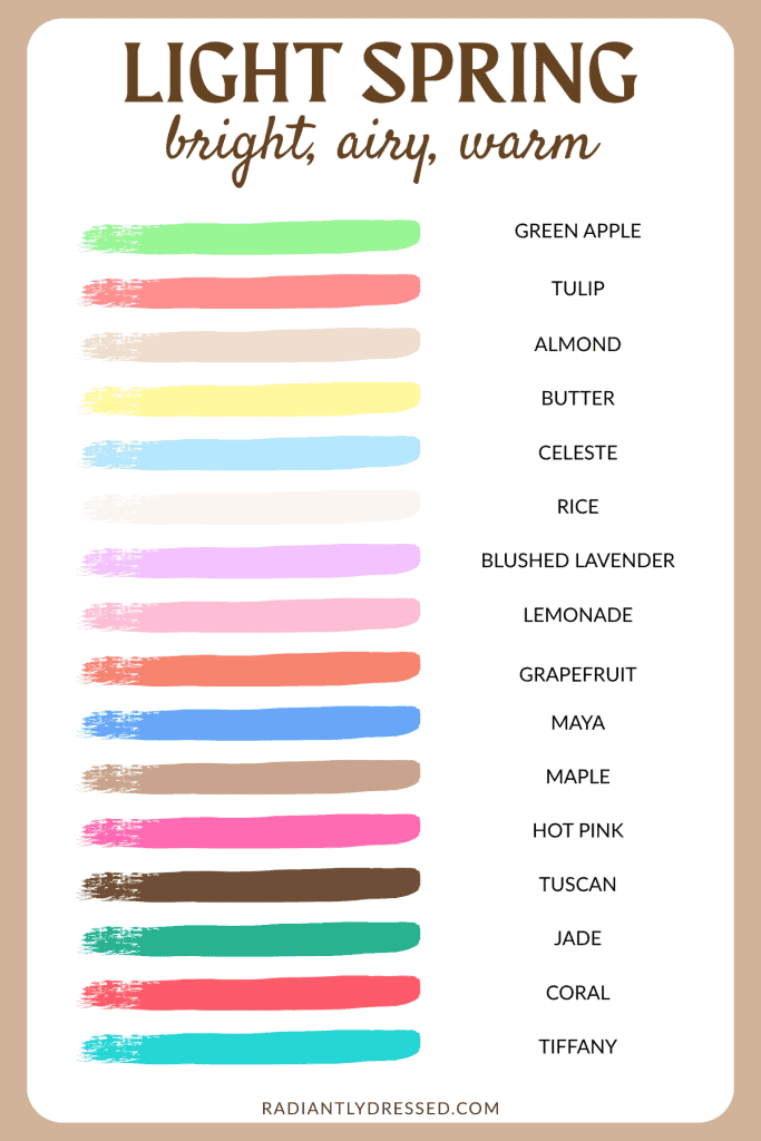 light spring color palette