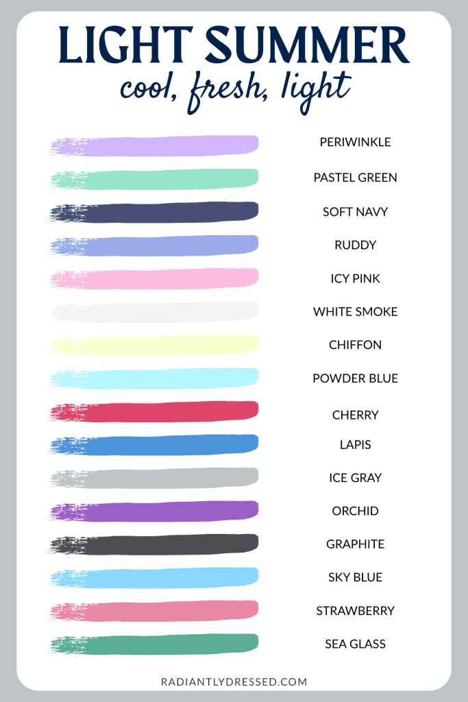 light summer color palette