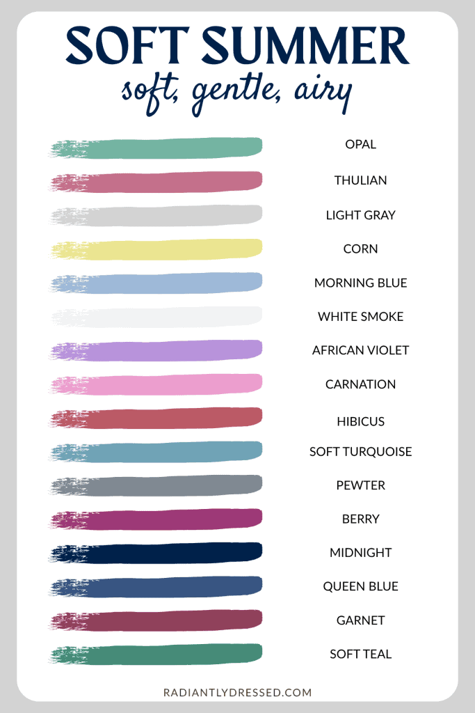 soft summer color palette