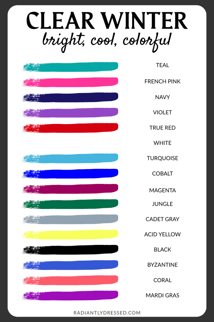 clear winter color palette