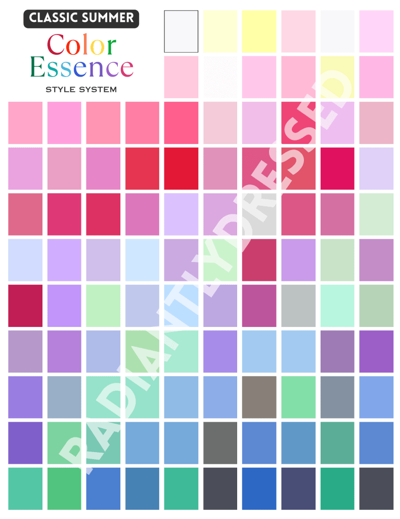 classic summer color palette