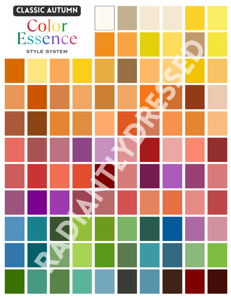 classic autumn color palette