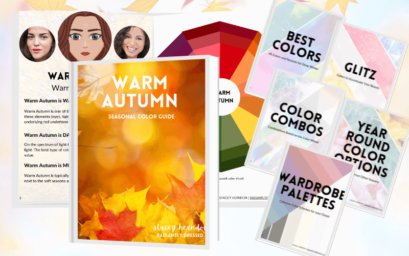 Seasonal Color Palette Card with 30 Colors for Warm Autumn