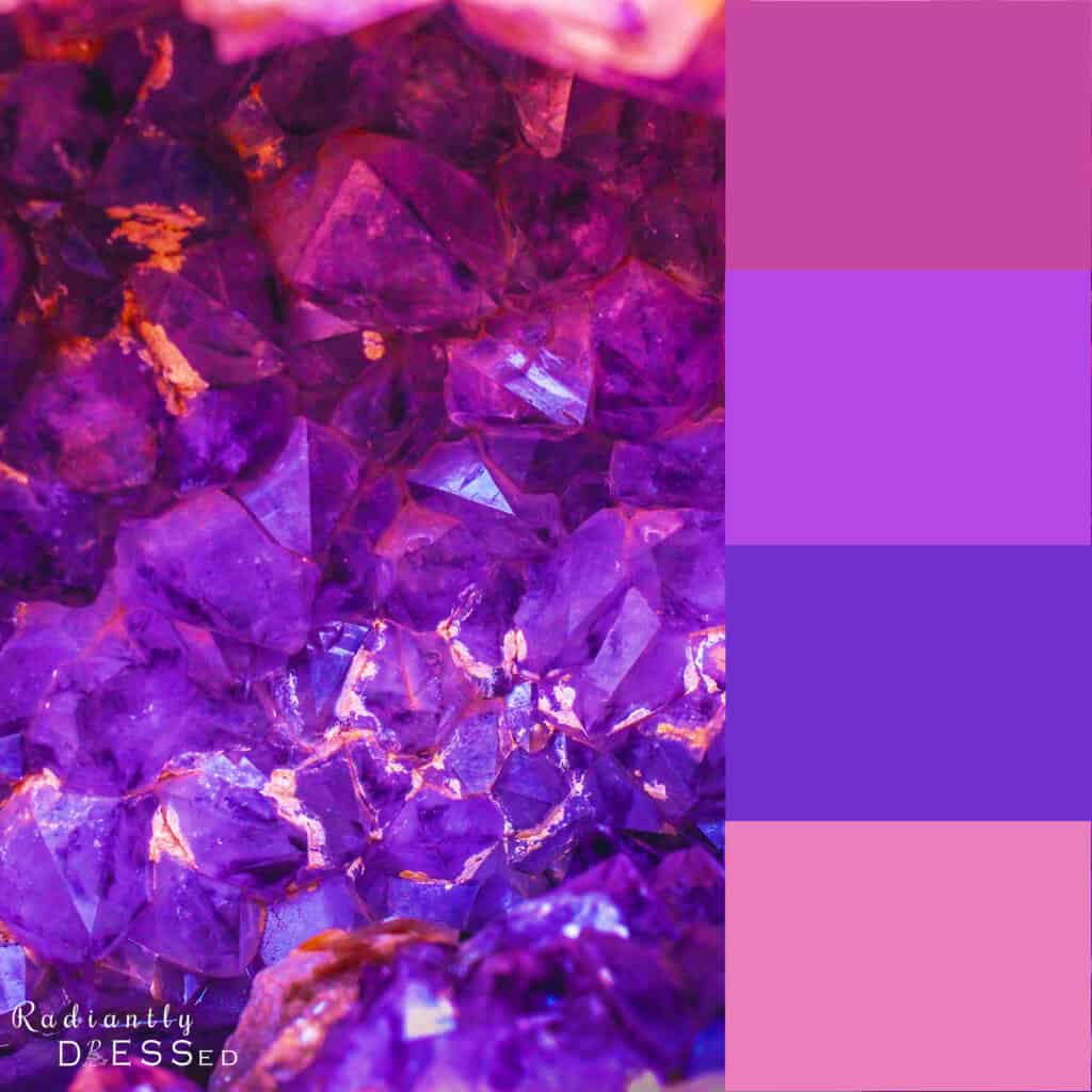 Bright amethyst colors.