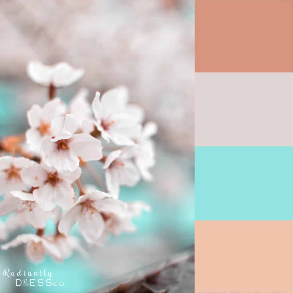 The Light Spring color palette combines light, warm, and fresh shades. 🌷  It features light pastels like buttery lemon yellow, serene m