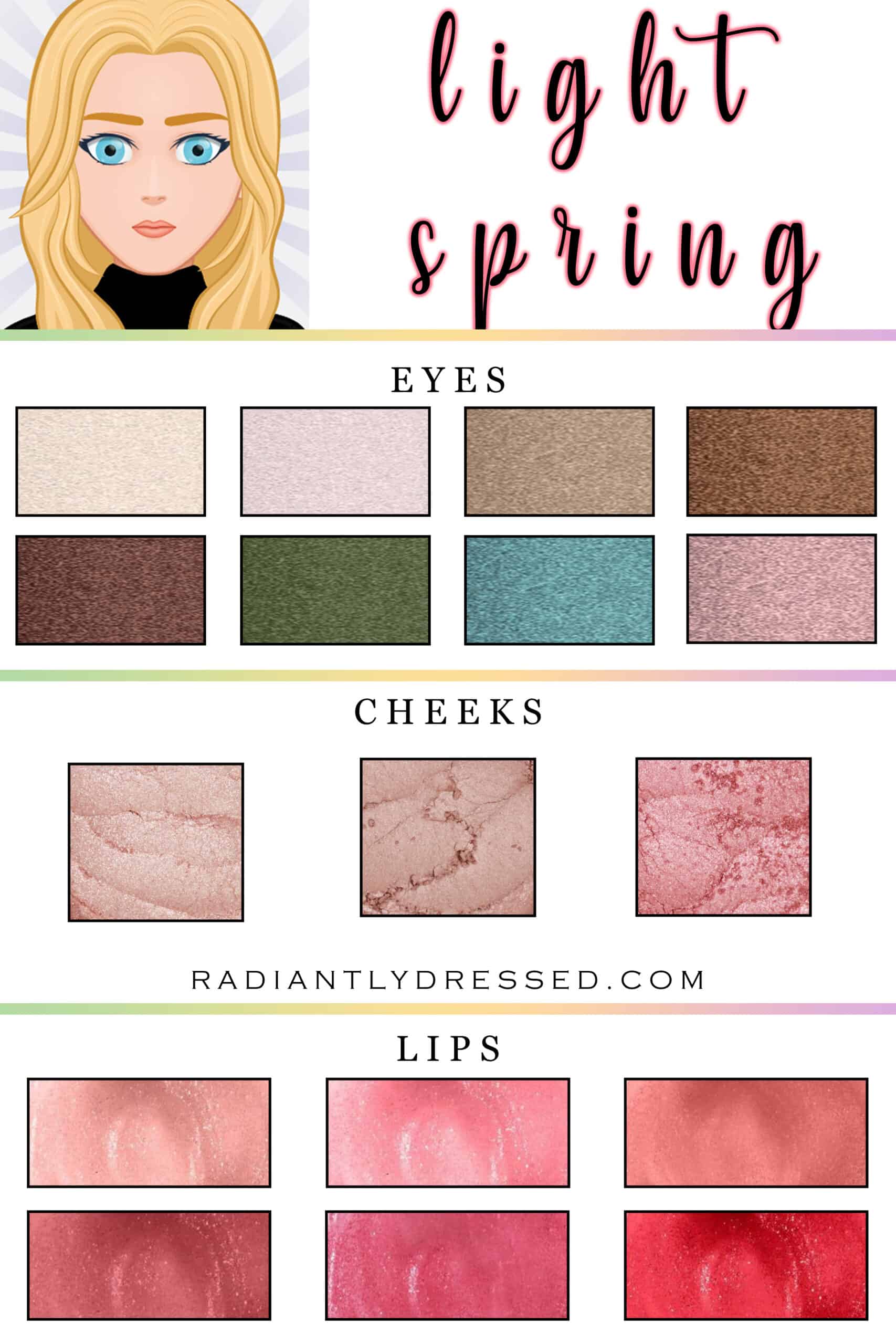 The best makeup for light spring.