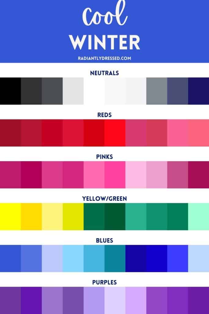 Cool Winter Color Palette Capsule Wardrobe A Cool Palette Winter 