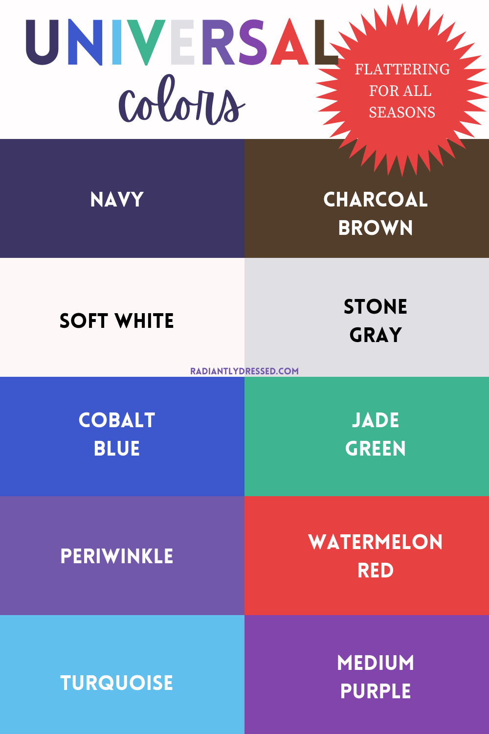 Universally Flattering Colors 10 Colors for Every Season