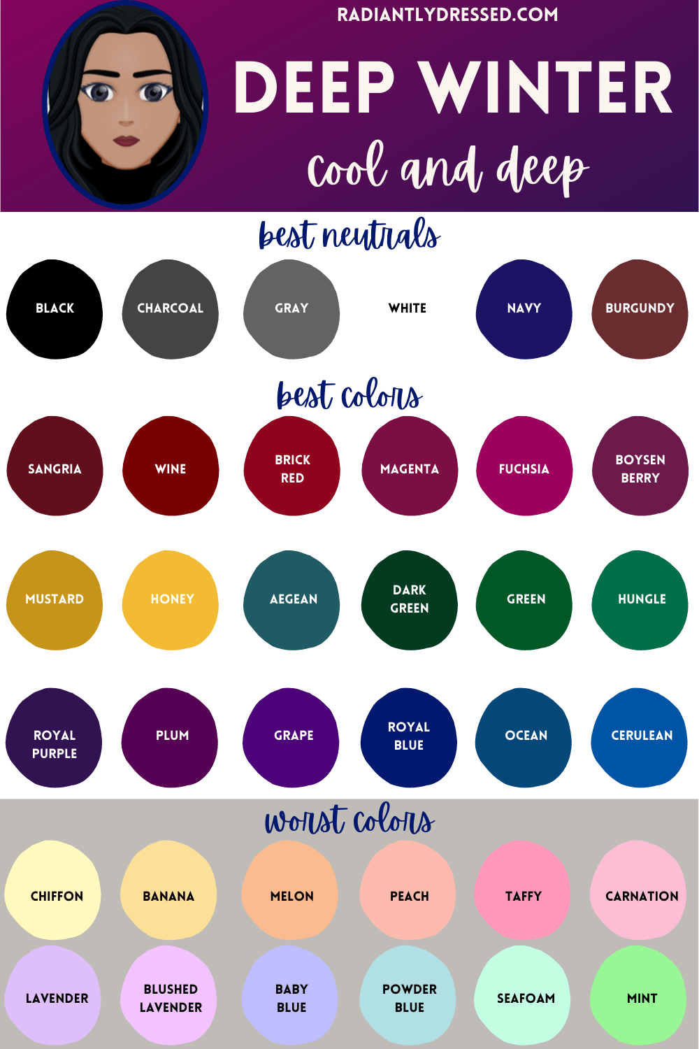 Best and Worst Colors for Deep Autumn