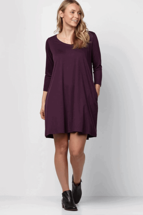 Evelyn Merino Wool Shift Dress - Black