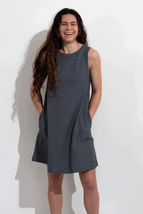 Sierra Merino Wool Tank Dress - Charcoal Heather - wool