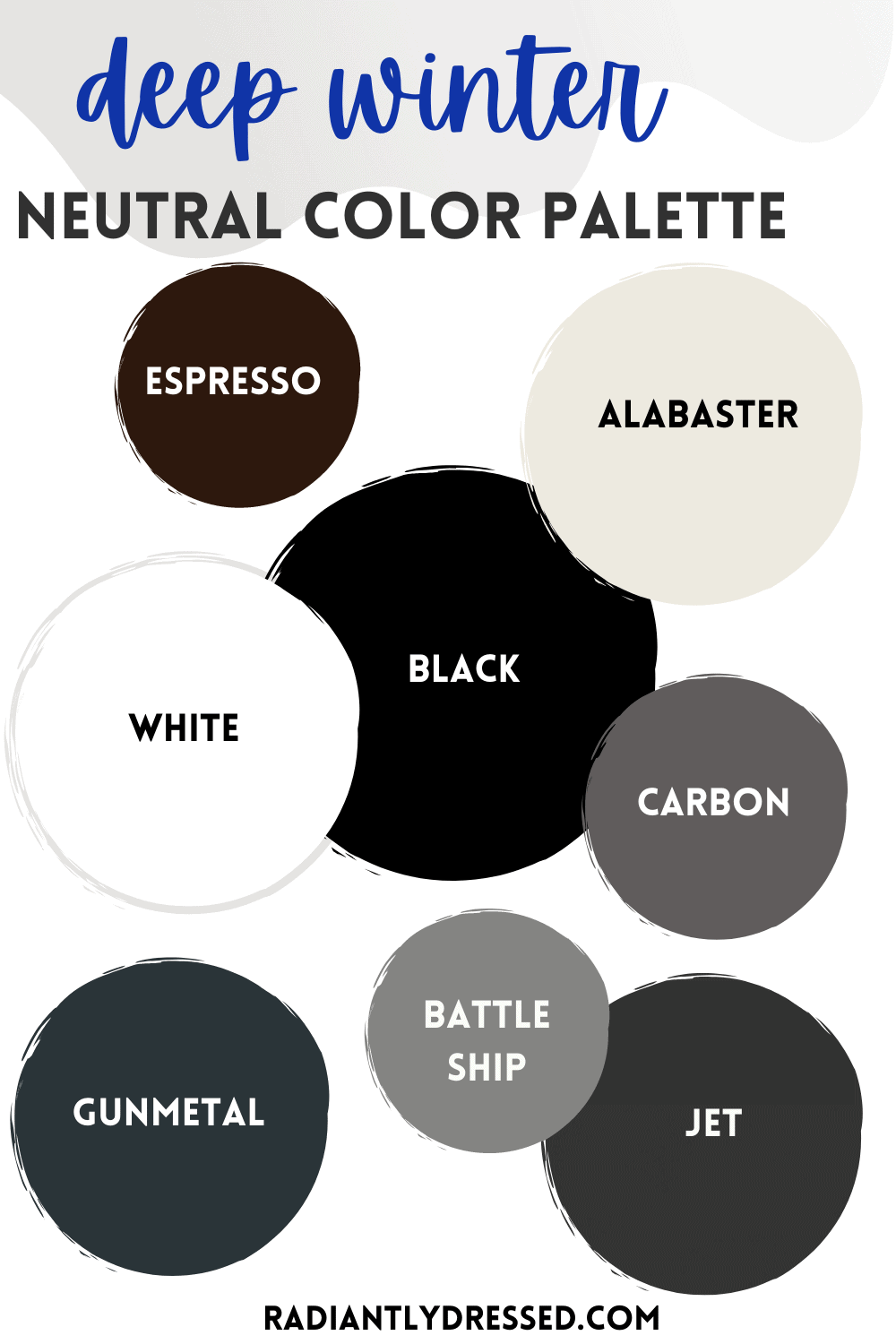 Deep Winter Neutral Wardrobe Color Palette