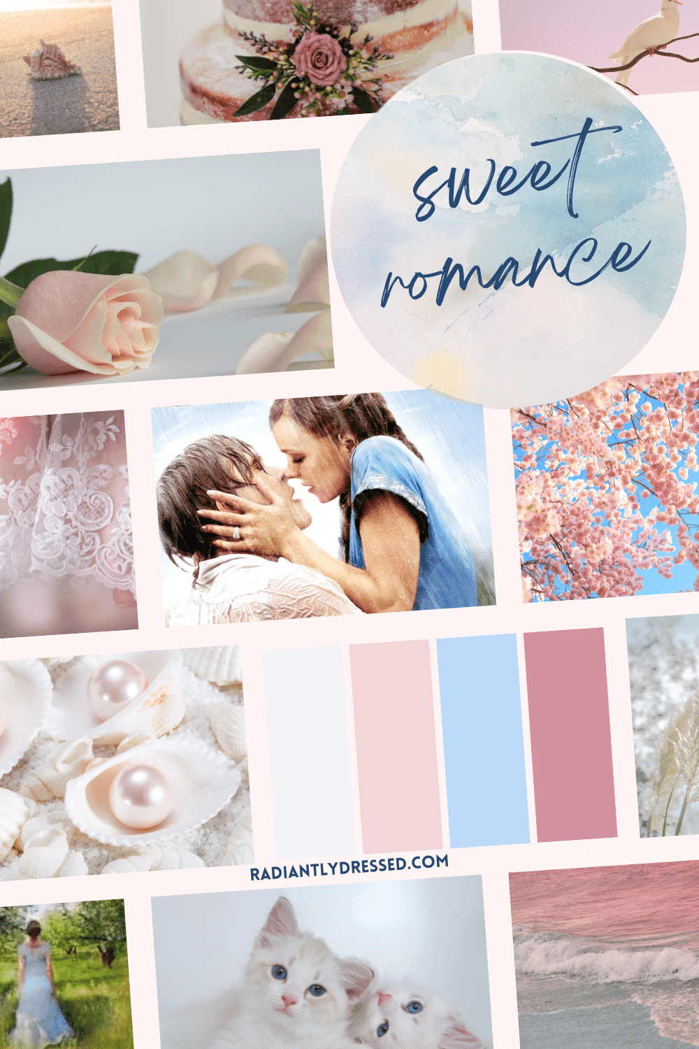 Sweet, romantic style mood board