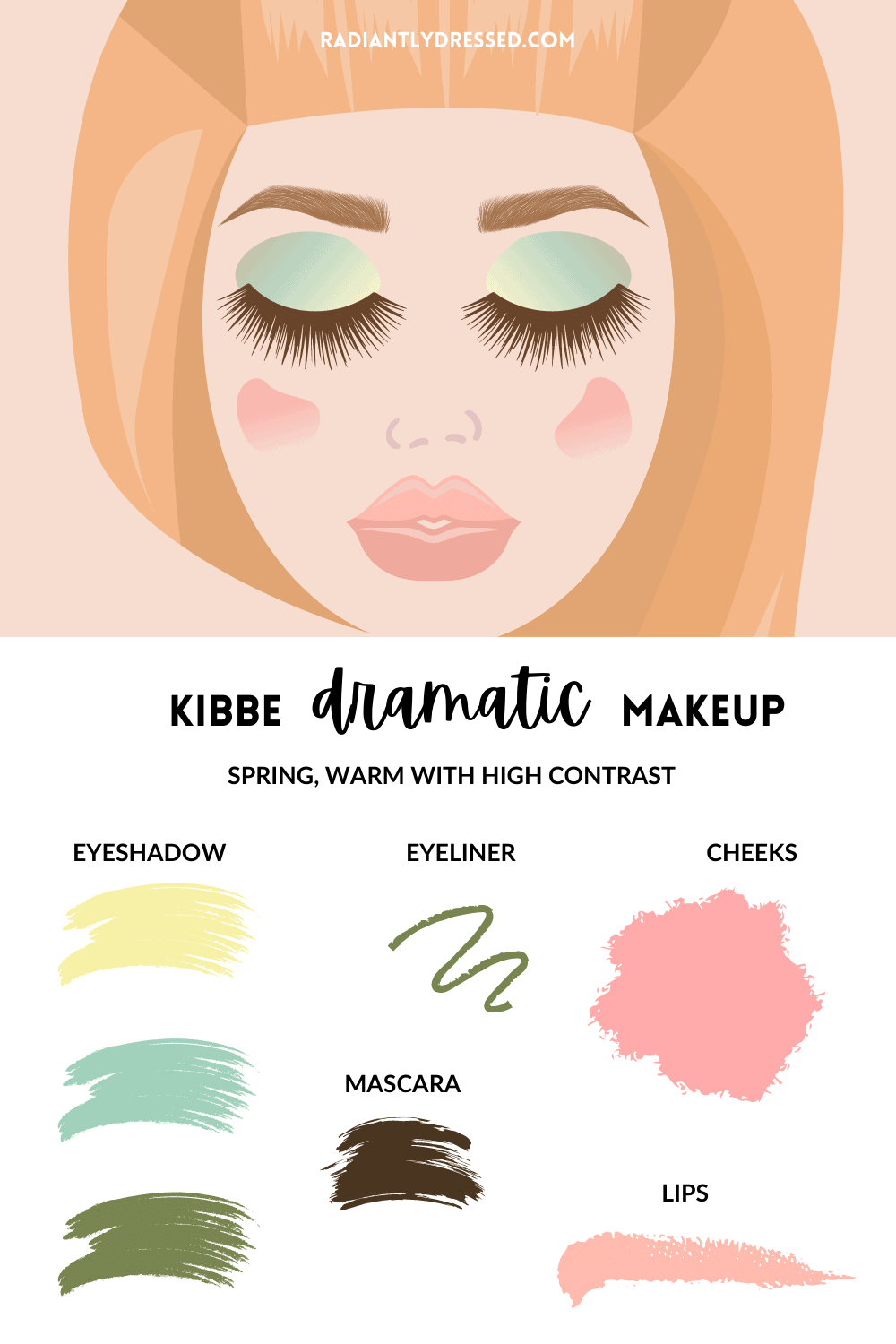 Kibbe Dramatic Makeup for Spring Color Season
