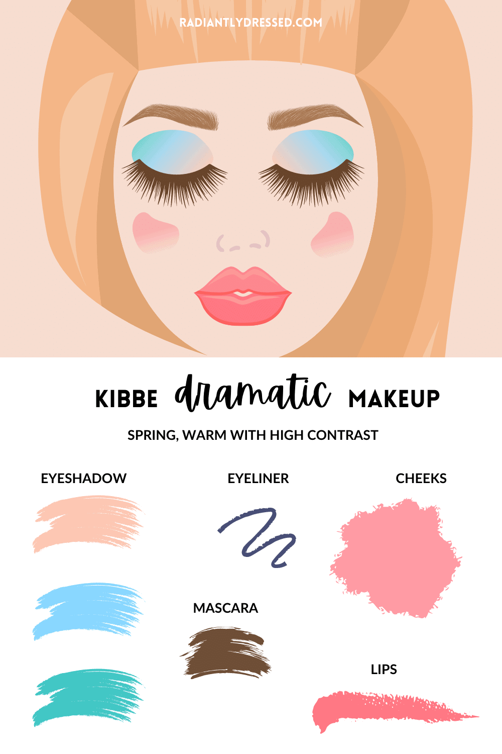 Kibbe Dramatic Makeup for Spring Color Season