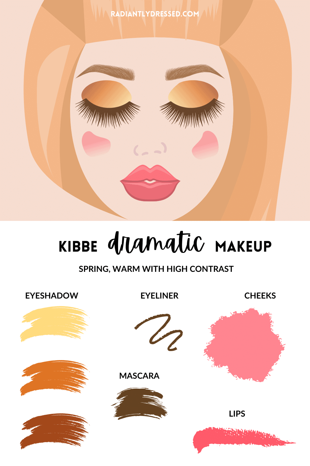 Kibbe Dramatic Makeup for Spring Color Season