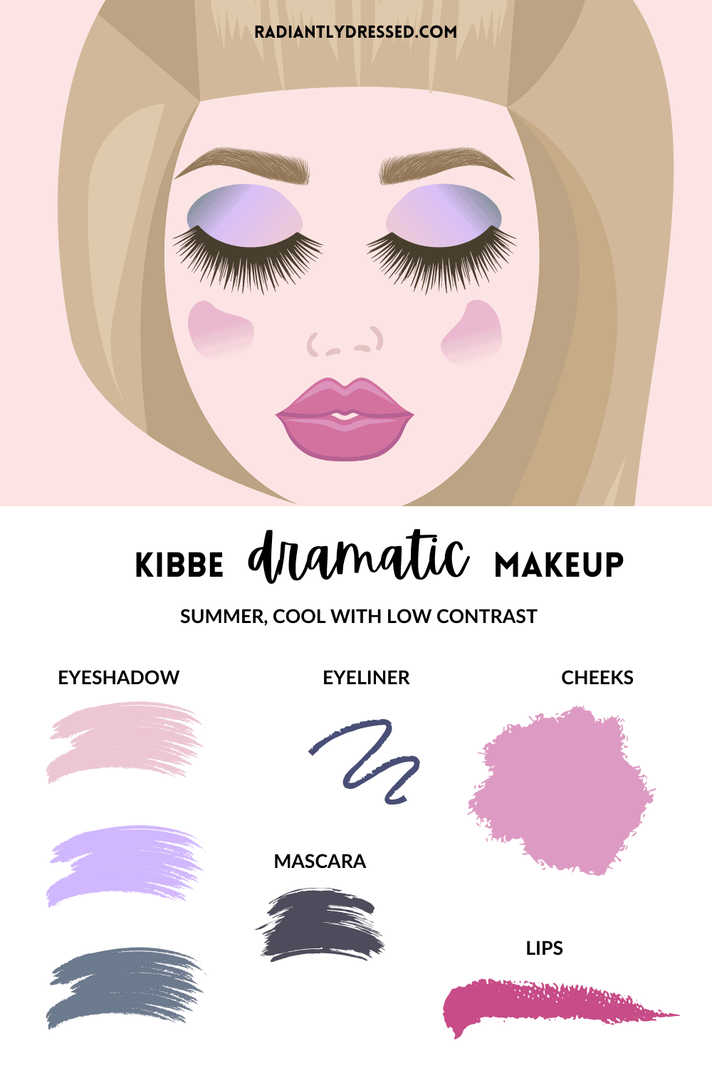Kibbbe Dramatic Makeup for Summer Color Season