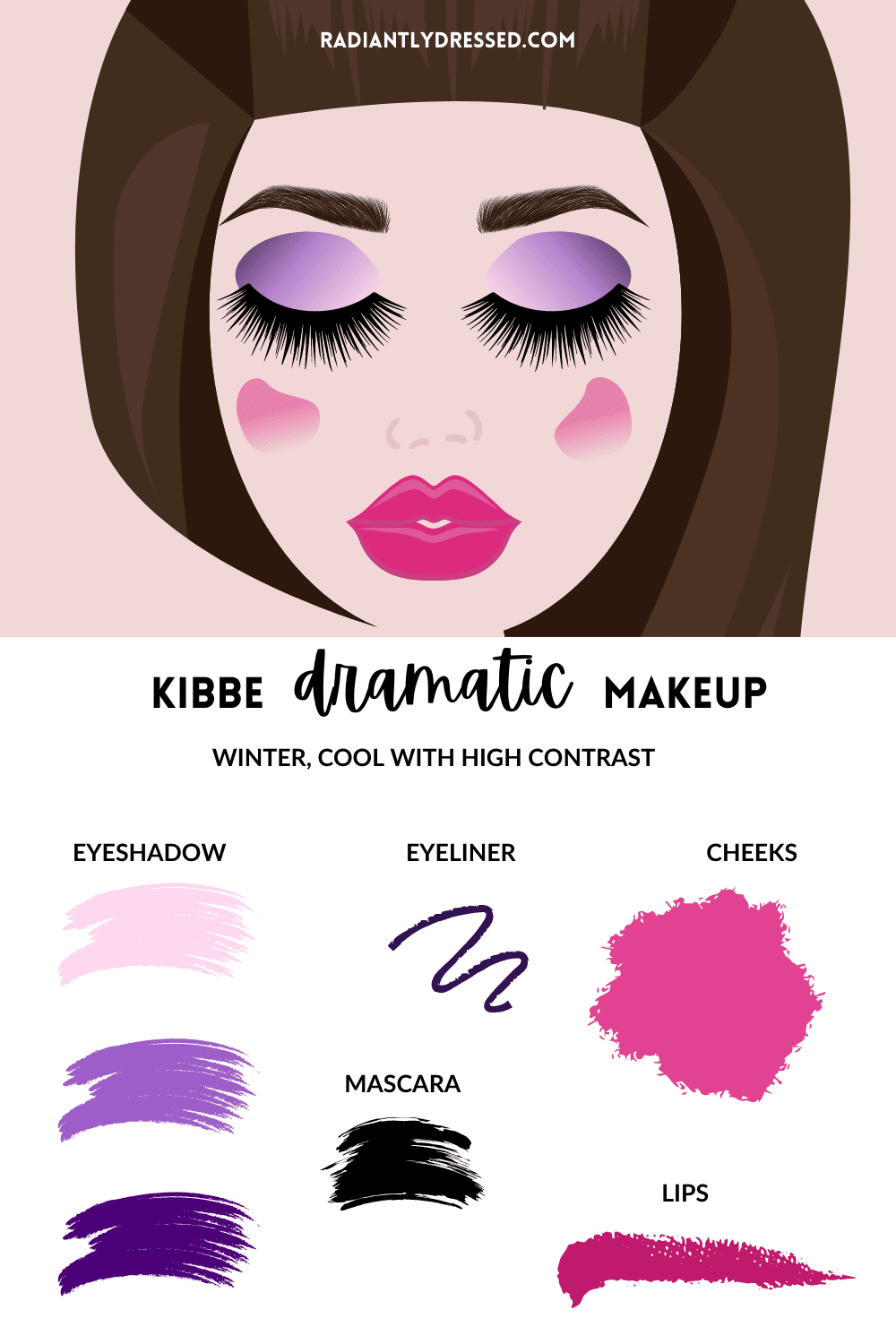 kibbe dramatic makeup for winter color season