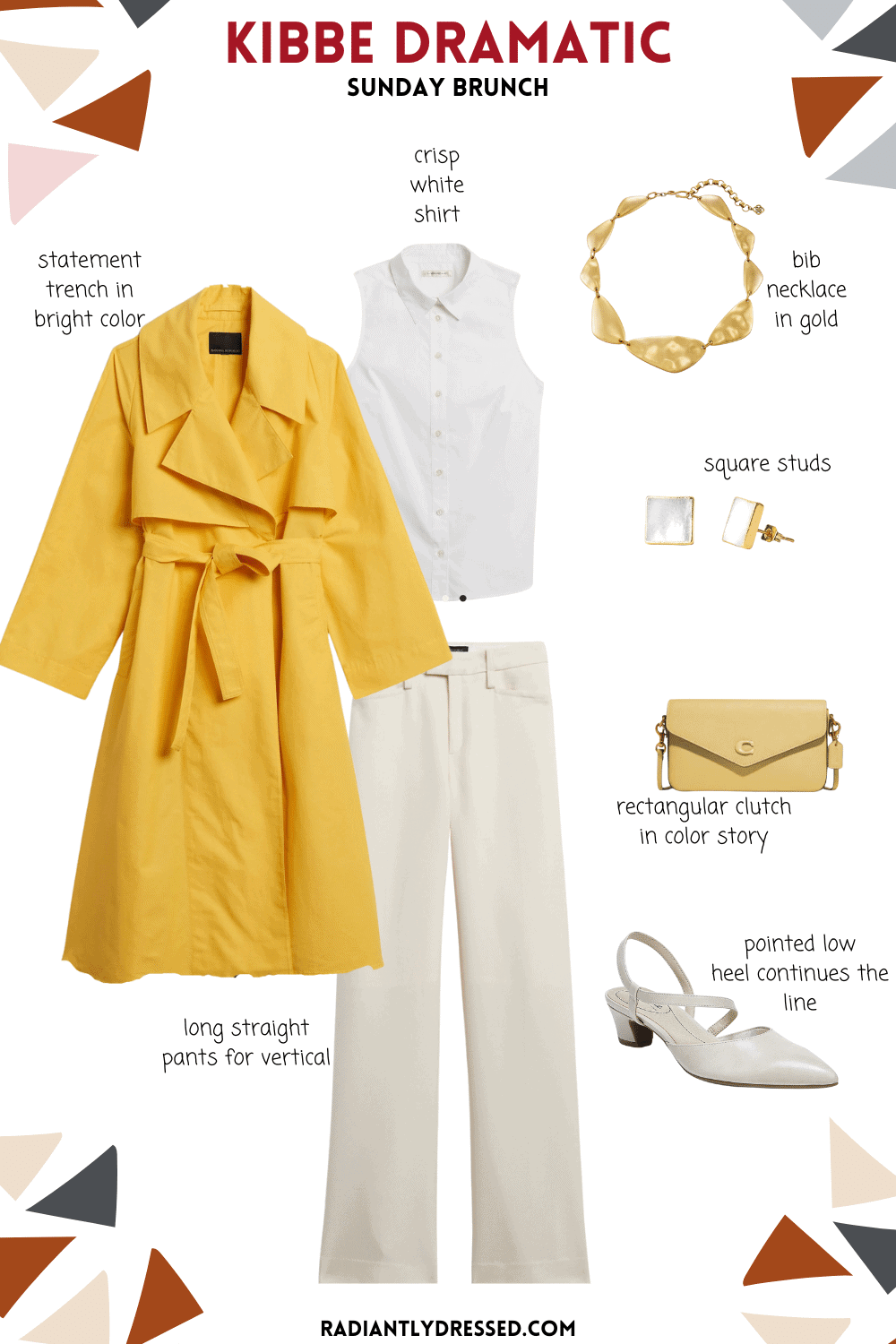 kibbe dramatic outfit yellow