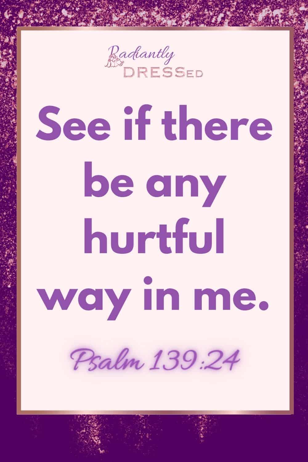 see if there be any hurtful way in me, psalms, pink on purple background