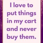 i love to put things in my cart and never buy them