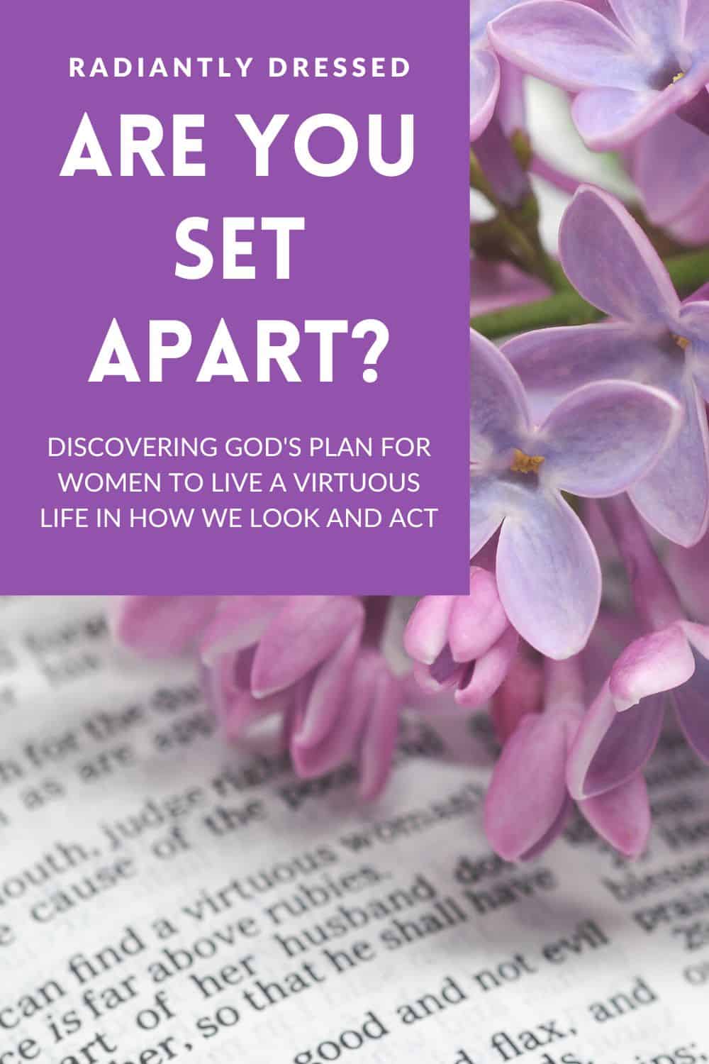 set apart for god or blending in