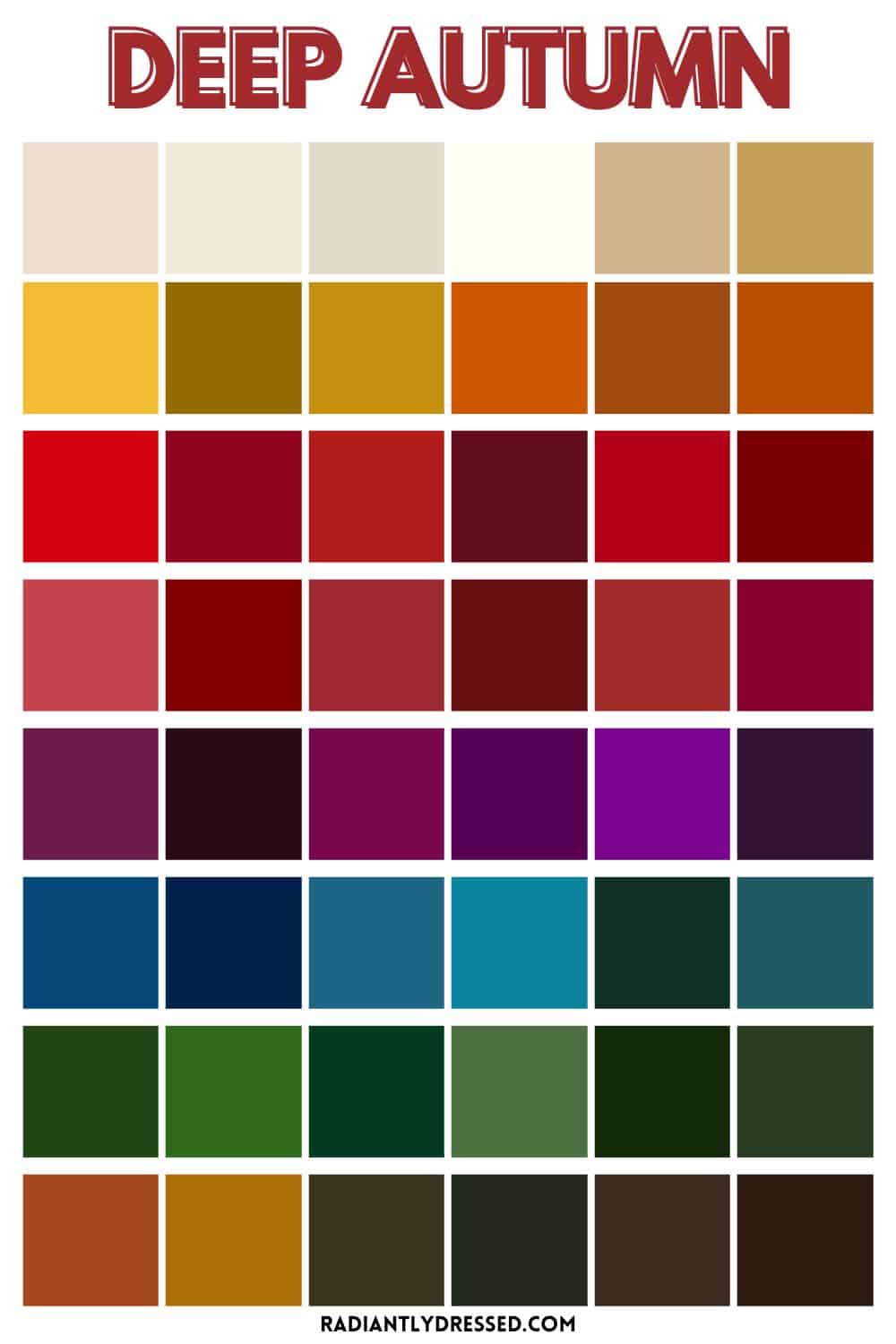 deep autumn color palette