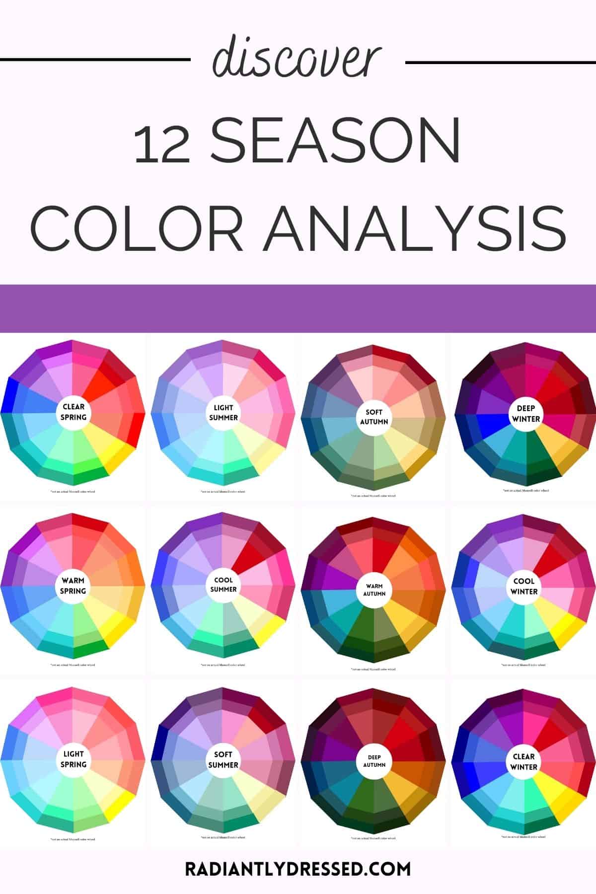 12 Season Color Analysis: Explore the 12 Seasons at Radiantly Dressed ...