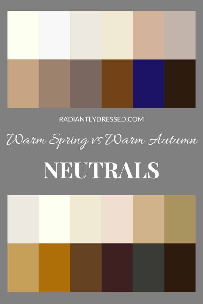 warm spring. vs warm autumn neutrals