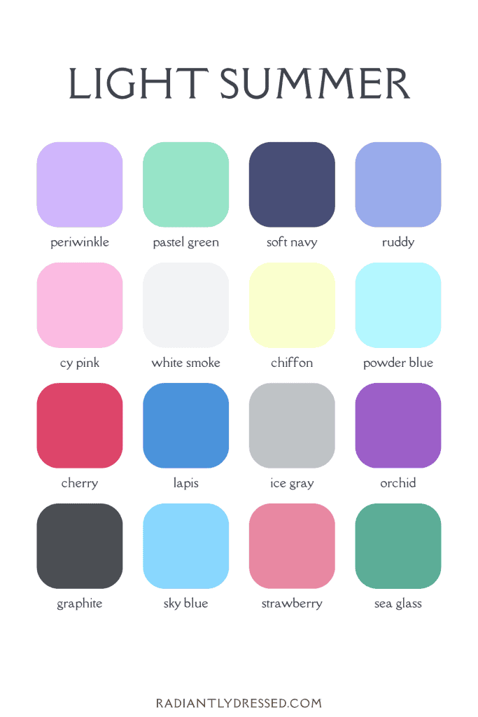 light summer colors