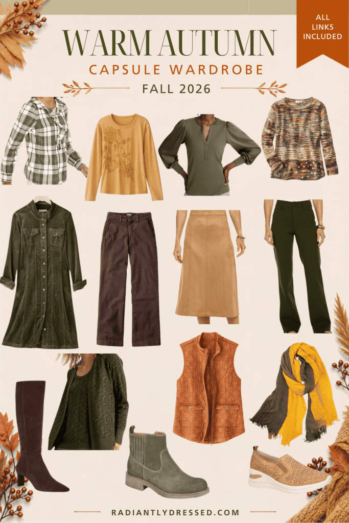 warm autumn capsule wardrobe fall 2026